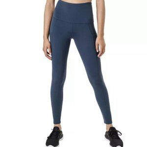 Tuff Athletics Active Leggings Blue High Waist UPF 50+ Side Pockets